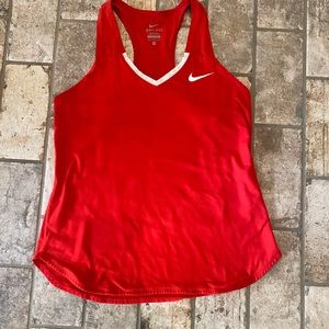 NIKE BRAND DRI-FIT WOMEN’S RED TENNIS COURT TANK SIZE MEDIUM